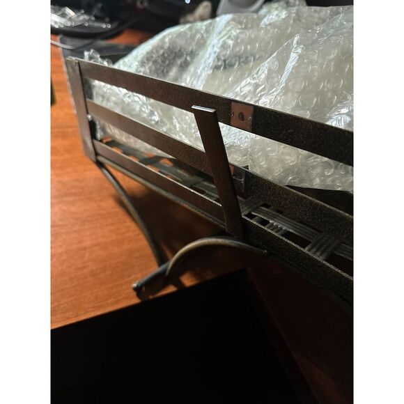 26 Inch Rustic Brown Metal Wagon Cart Plant Stand - Picture 7 of 7